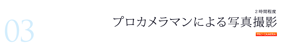 プロカメラマンによる写真撮影 2時間程度